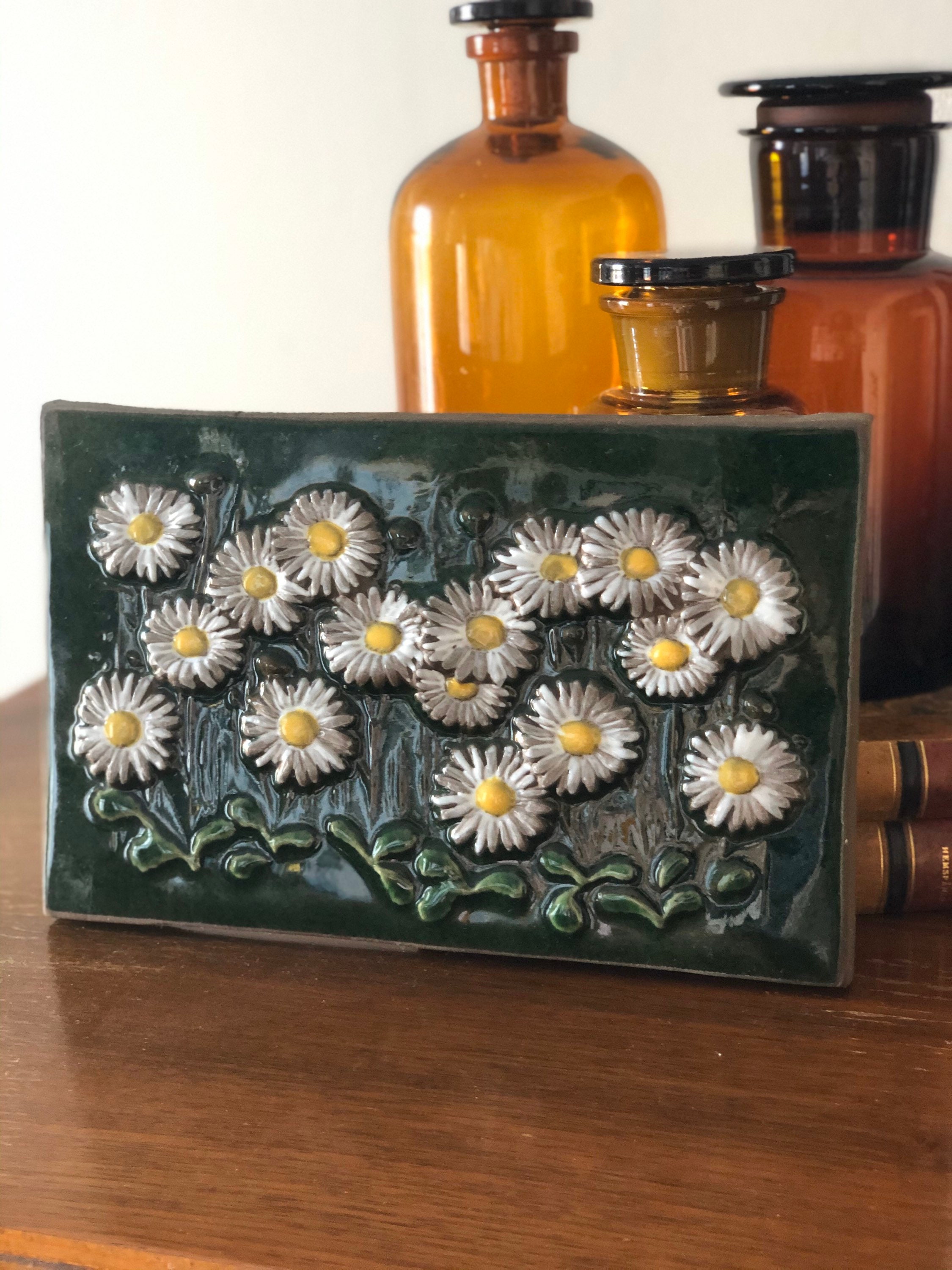 Vintage 1960s ceramic tile plaque ceramic wall art by JIE Sweden