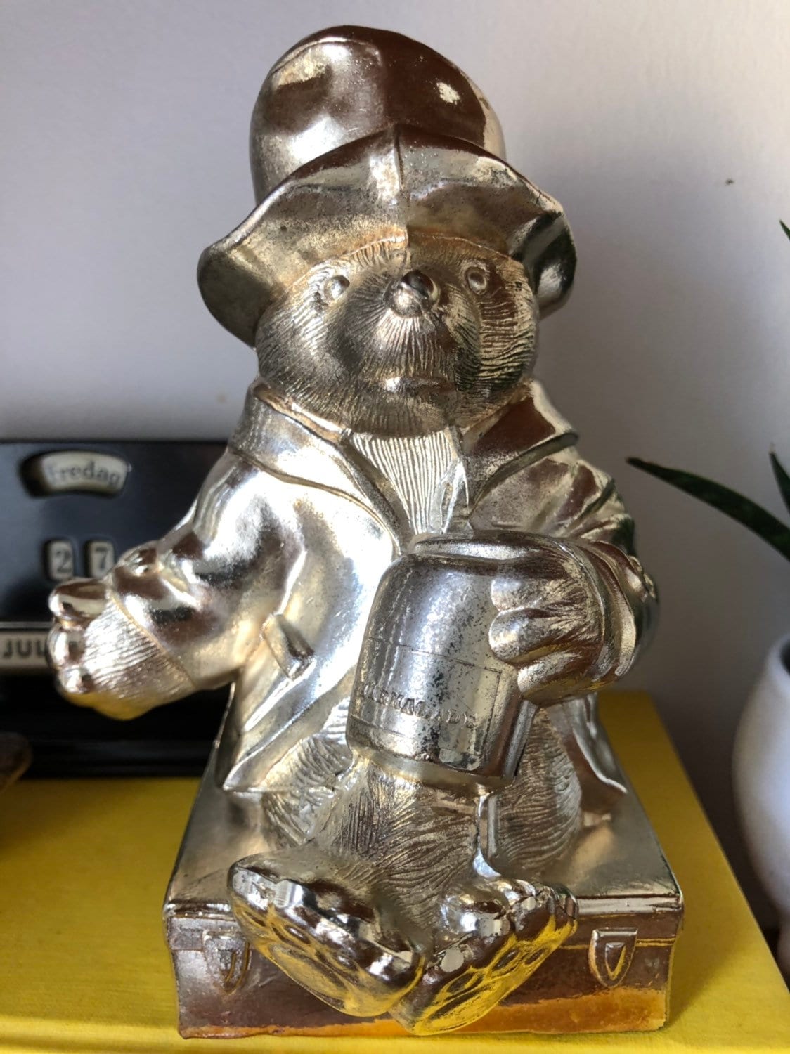 Vintage metal Paddington bear coin bank great patina perfect shelfie ...