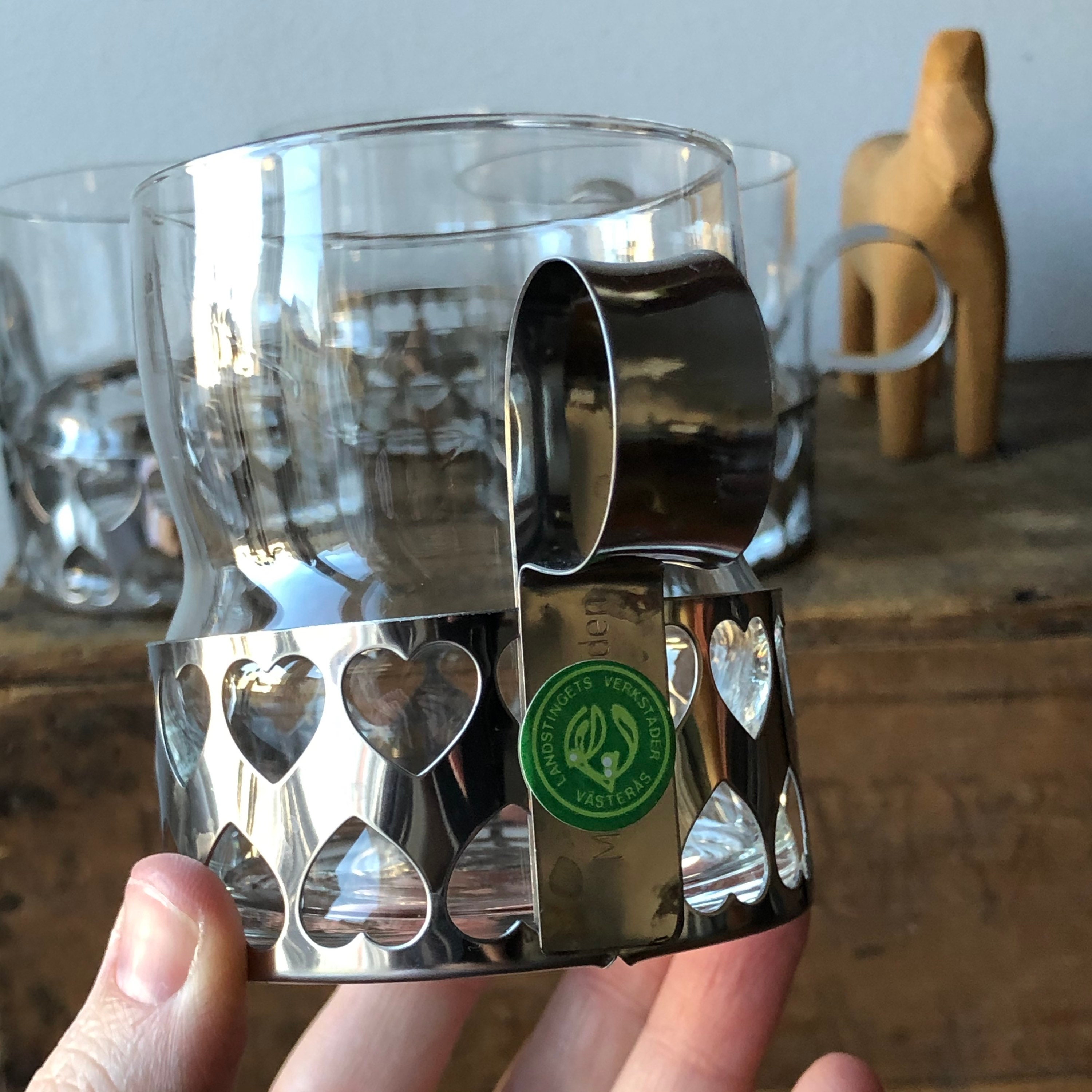 Set of 9 glasses Scandinavian SWEDISH hot beverage glasses glögg