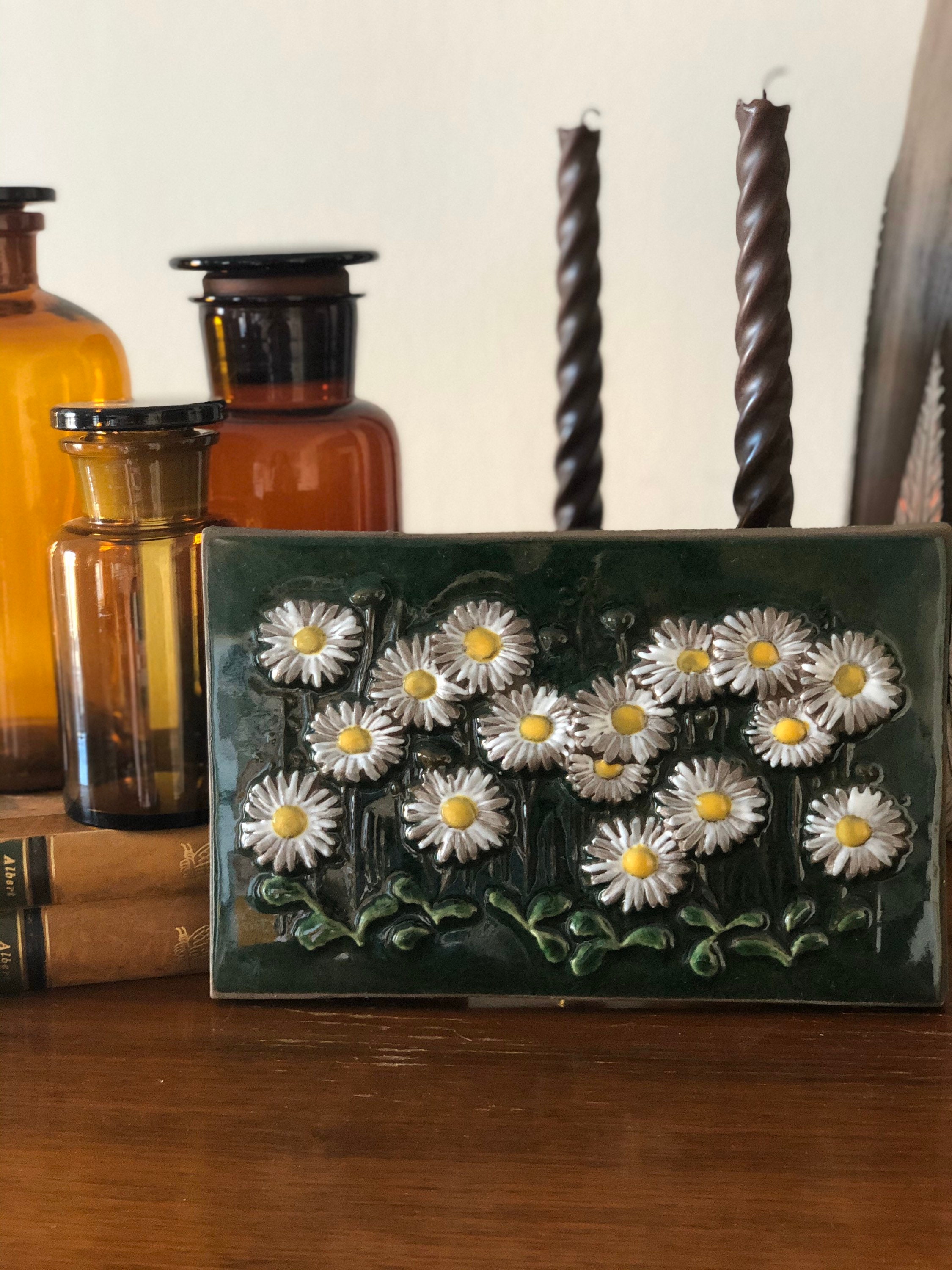 Vintage 1960s ceramic tile plaque ceramic wall art by JIE Sweden