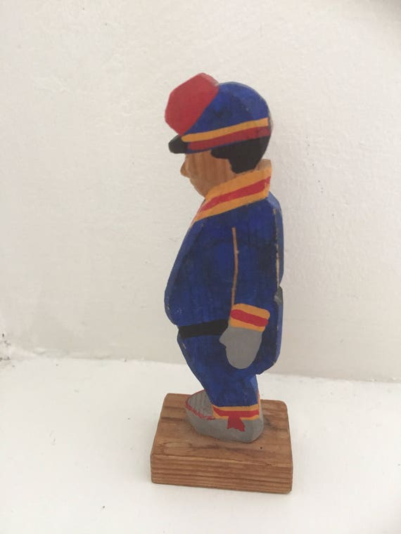 Scandinavian Aboriginal hand carved samir figurine rustic wooden traditional folk art