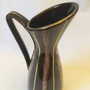 WGP/ vase/ haldensleben /eared/handle/boho chic/ bohemian decor/west German pottery/fat lava image 3