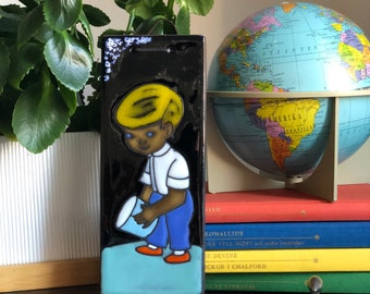 Schwedische junge Keramik Wandfliesen Wand plaque signiert ARF von Gutt Keramik Schweden Keramik Schweden Midcentury moderne skandinavische