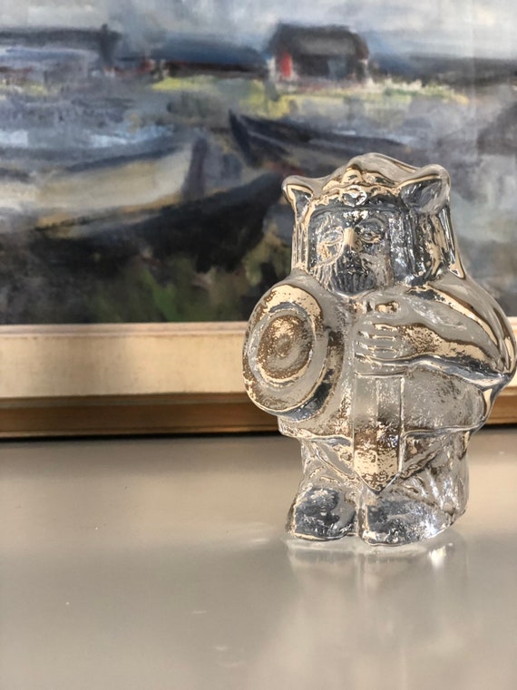 Swedish glass Viking crystal figurine pukeberg modernist midmod Scandinavian glass