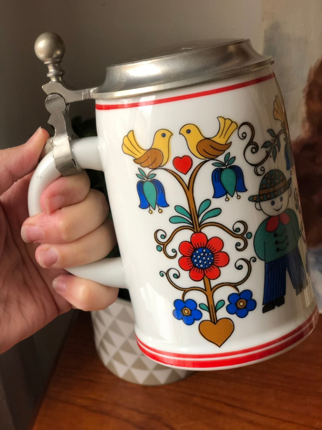 Ceramic pewter beer stein by Rastal 1974 Hohr Grenzhaisen traditional