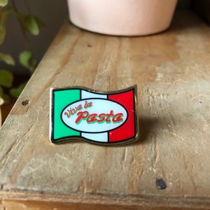 Vintage Pasta Pin Viva La Pasta Italian Flag Italy Food Pin - Etsy