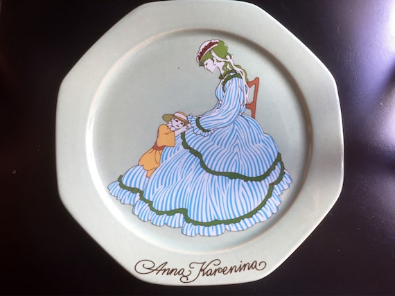 Anna Karenina plate art nouveau Scandinavian höganäs designed by Åke Arenhill