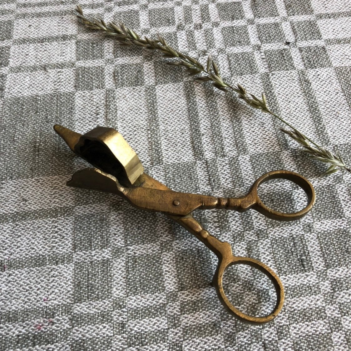 Brass candle snuffer cutter nordic brass candle scissors 1960s