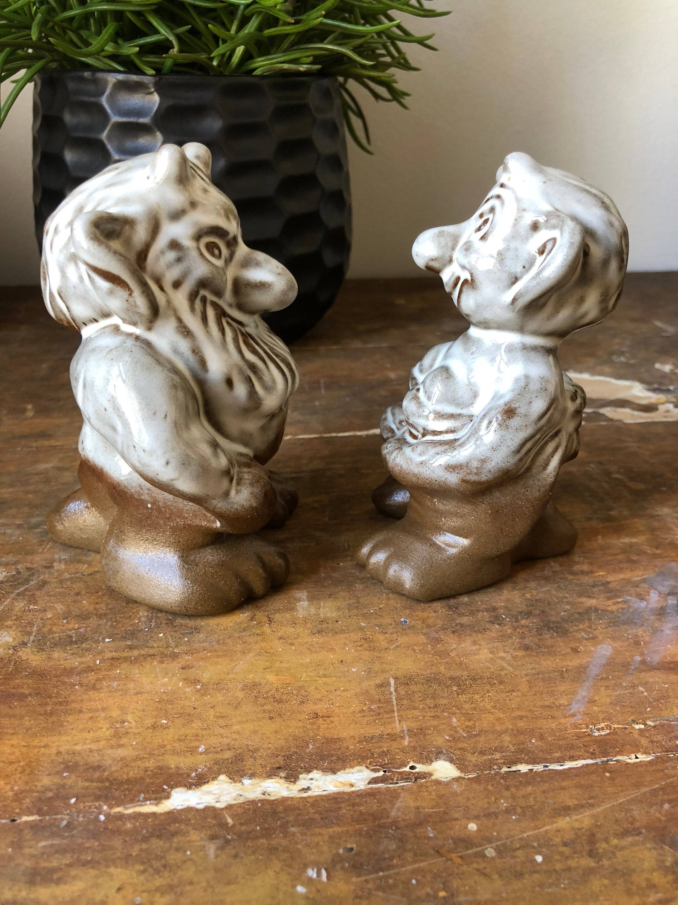 Troll shelf figurines Vintage Scandinavian ceramic figures Sweden