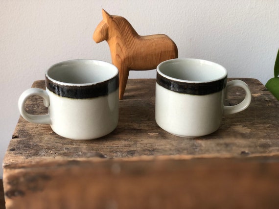 Pair of Arabia espresso wärtsila Karelia coffee cups by Jaatinen-Winquist from 1970/Finland