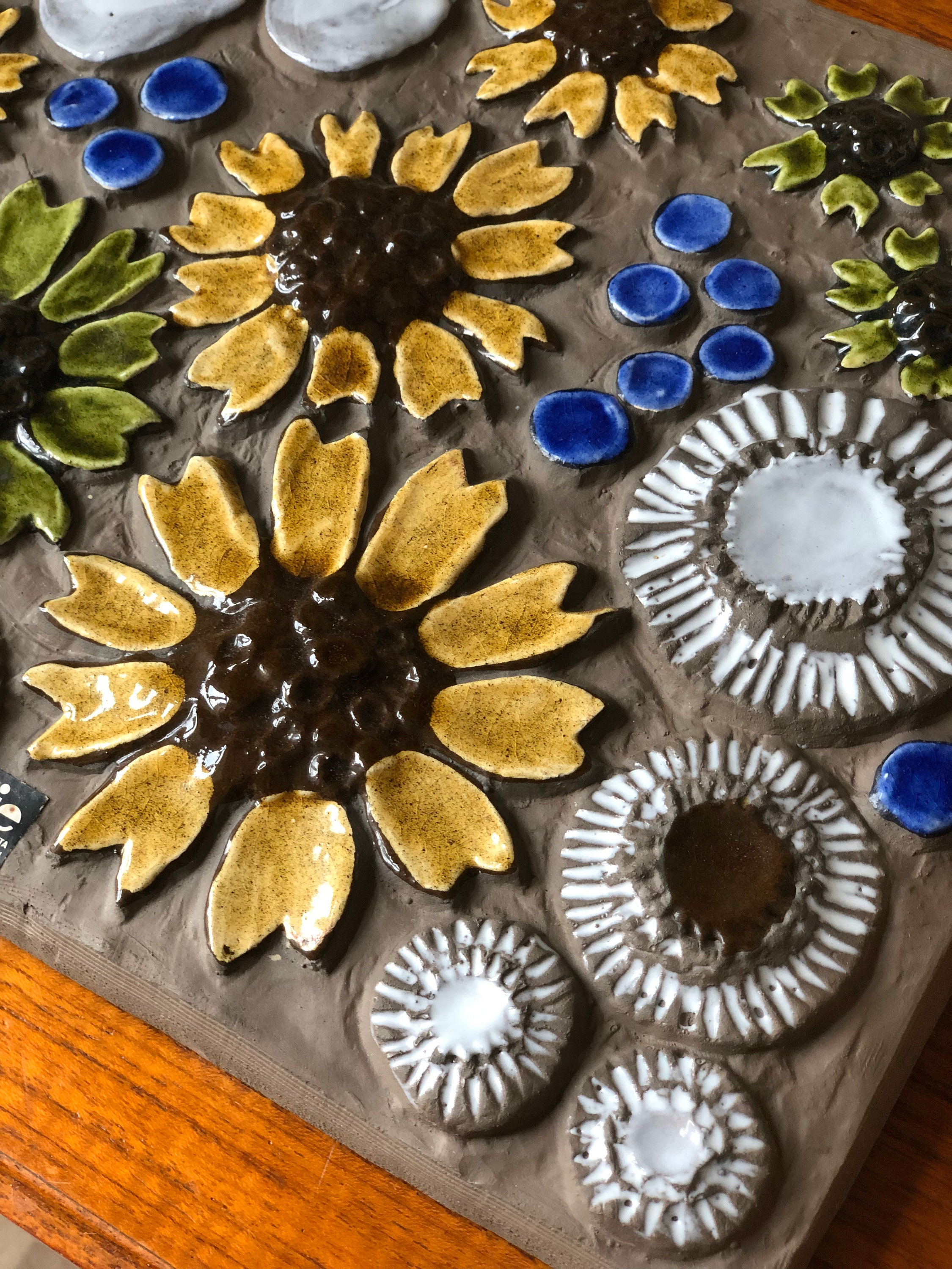 Vintage 1960s ceramic tile plaque ceramic wall art by JIE Sweden