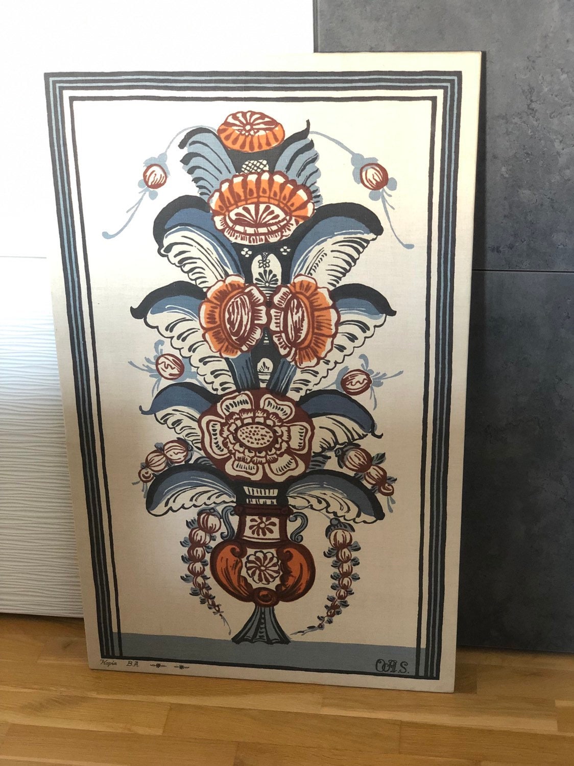 Scandinavian linen wall hanging tapestry nordic design by Mats Olof