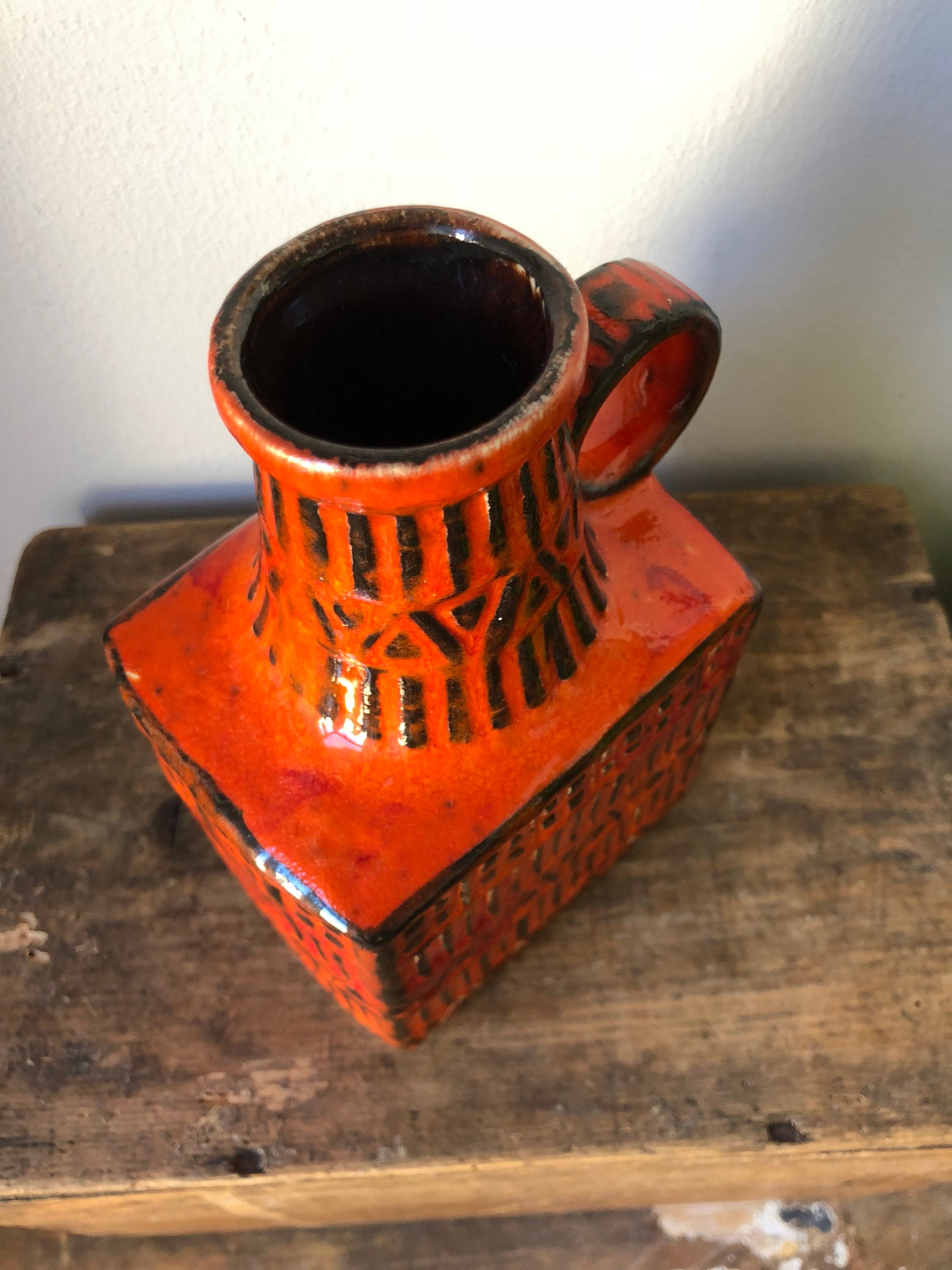 Bay Pottery 7117 West Germany vase late mid century WGP fat lava