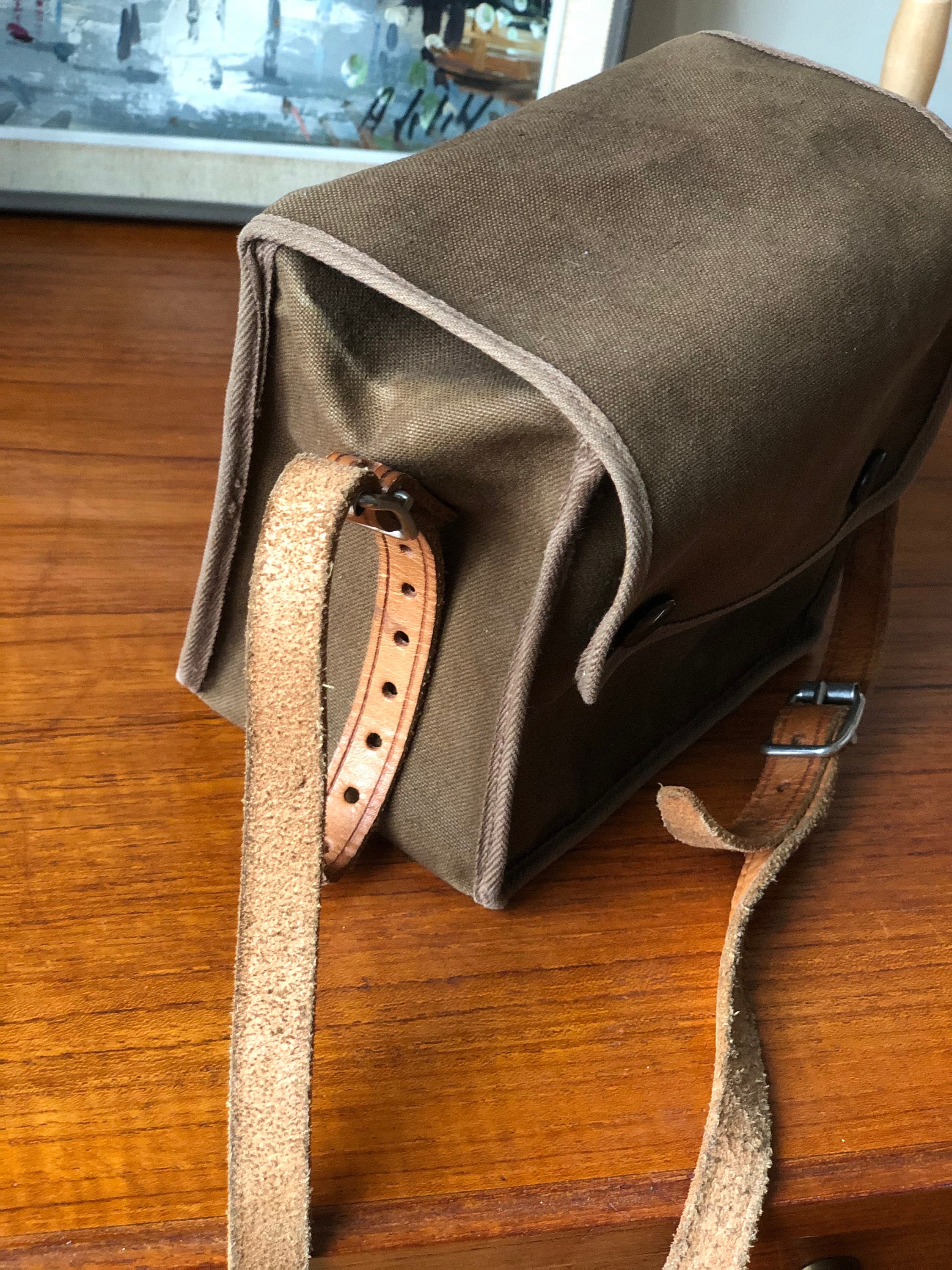 Boho crossbody satchel canvas leather Camera Bag purse Brownie camera cover