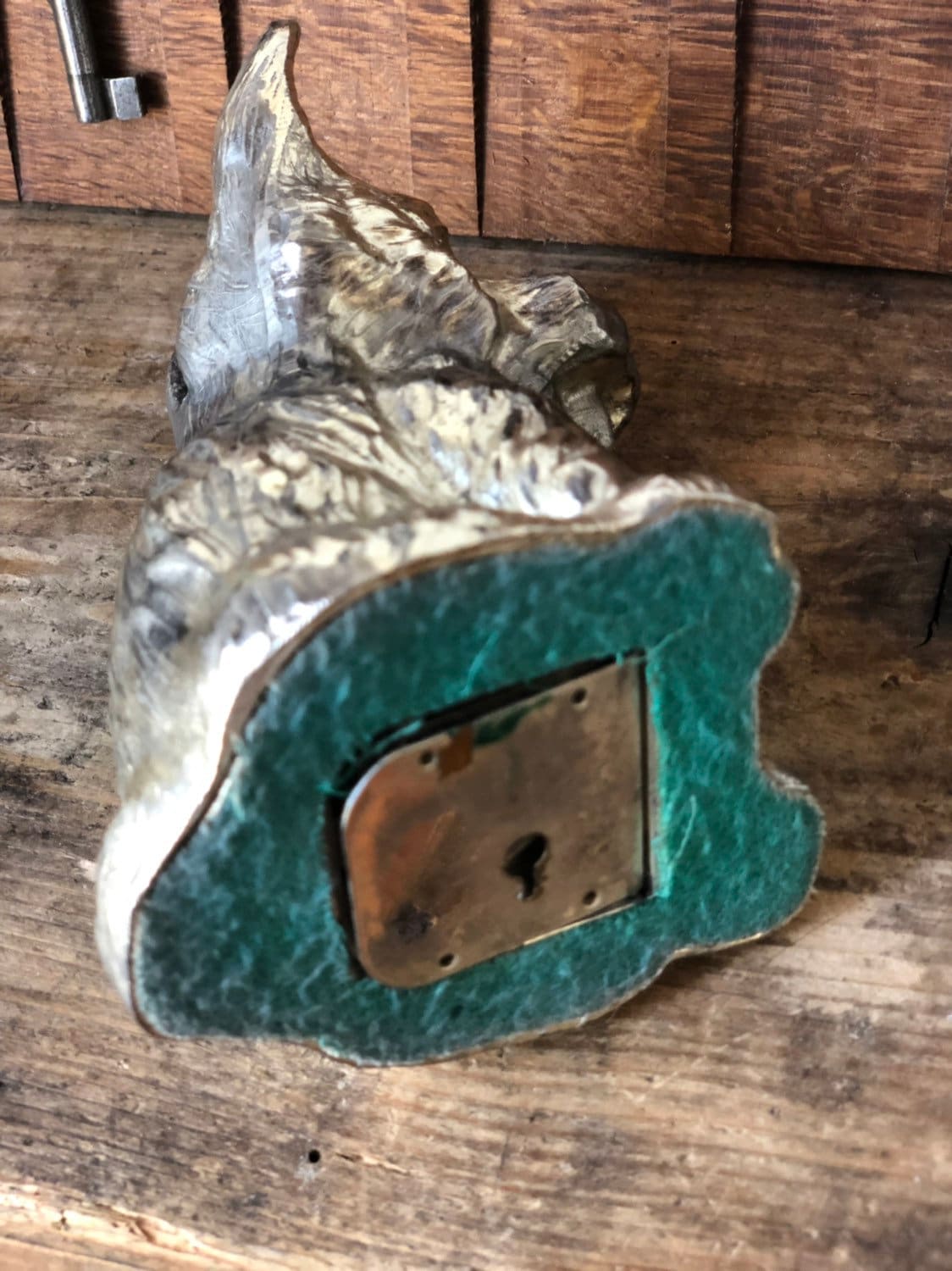 Vintage metal dog coin bank great patina perfect shelfie pet