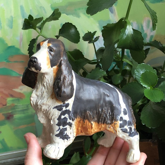 Springer Spaniel Dog figurine by JIE ceramic company / midcentury modern scandinavian Swedish studio pottery hygge wabisabi