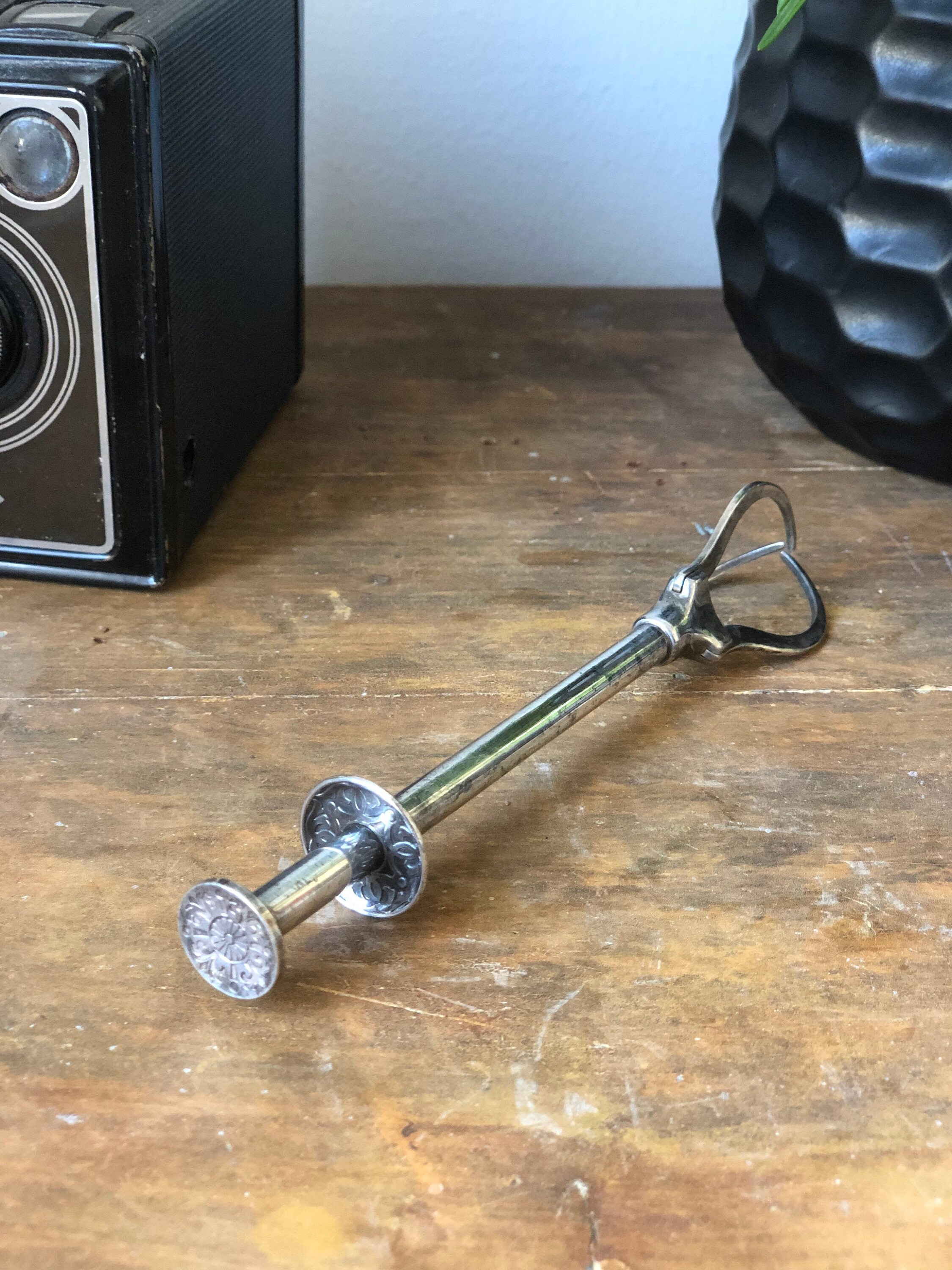 Vintage Scandinavian ice cube /sugar tongs / silver plated intricate