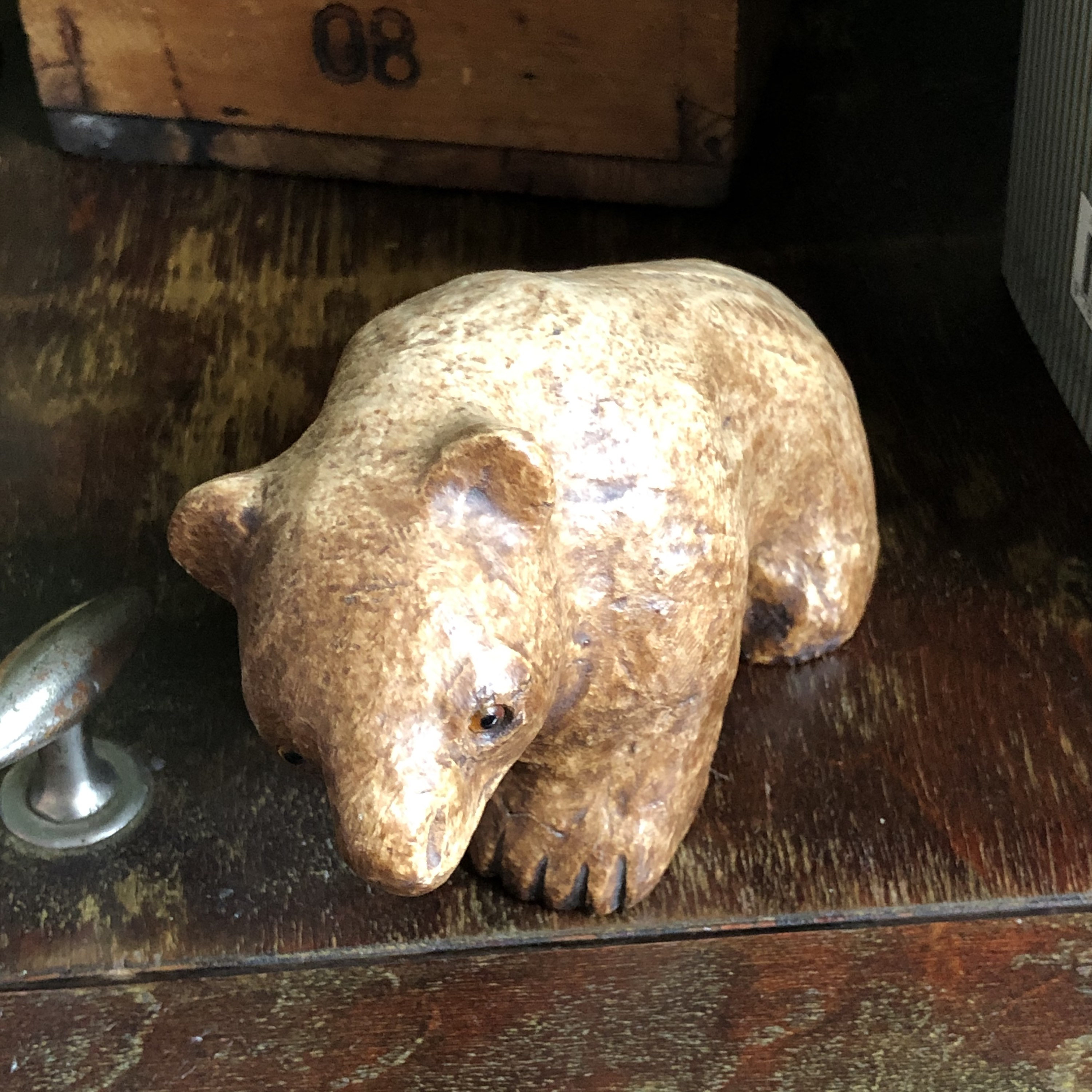 Swedish wooden bear hand carved by Carl Roos, Hammerdal Sweden hygge