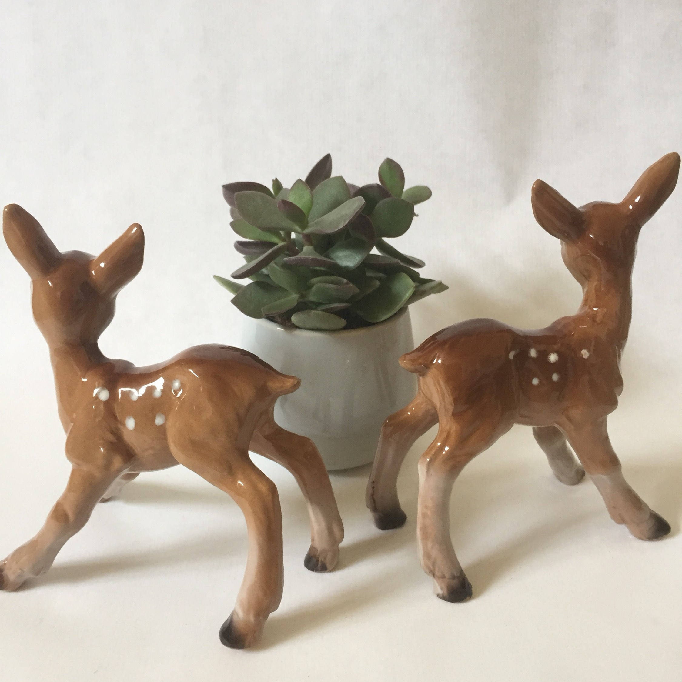 Large deer /figurines/1950s/perfect condition/pair/Germany/midcentury