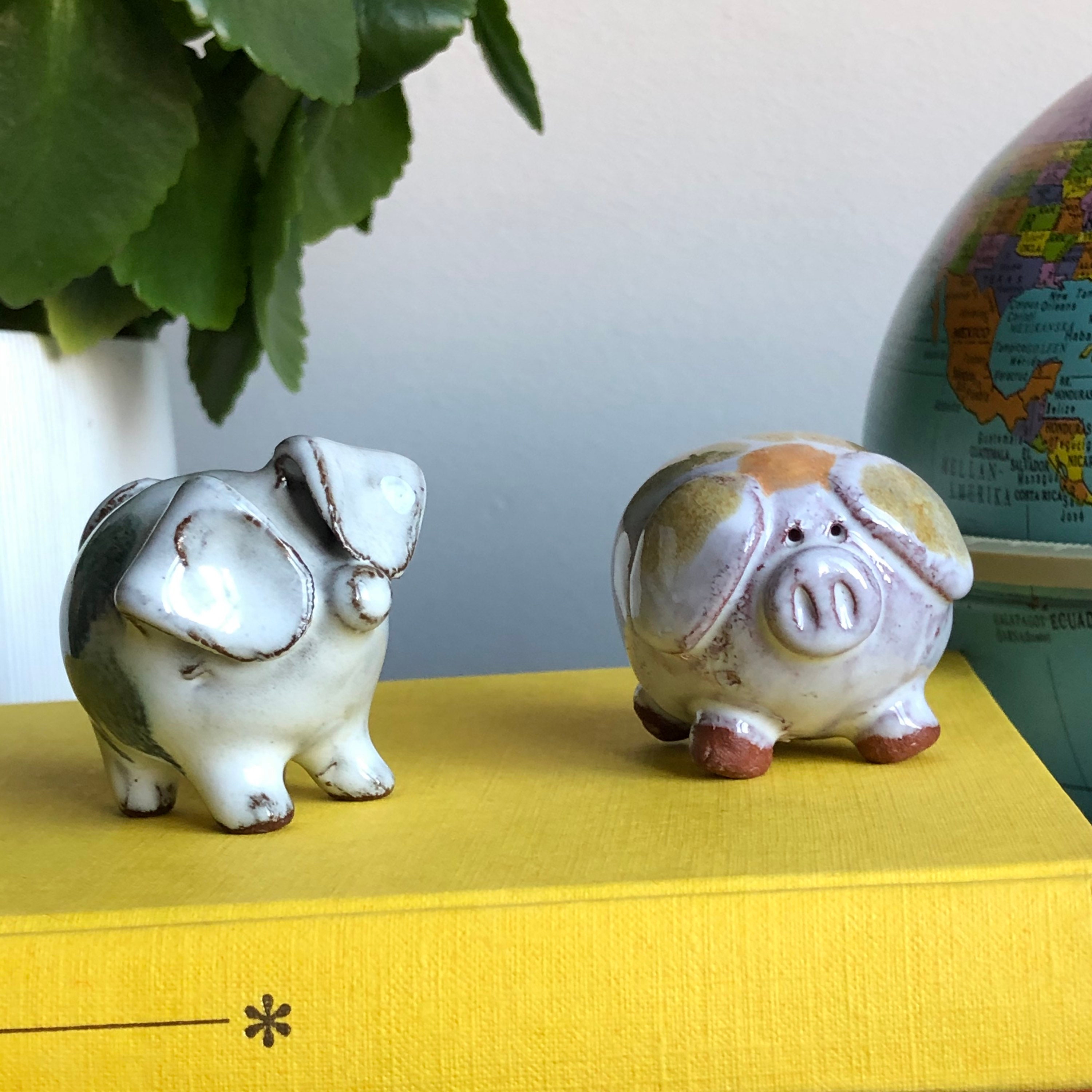 Scandinavian studio pottery pig ceramic figures modcentury modern