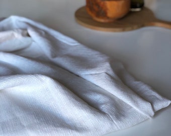 Vintage skandinavischen weißen Tischdecke Leinen Baumwolle gewebt Tischdecke Naturfasern/Hygge Scandiboho