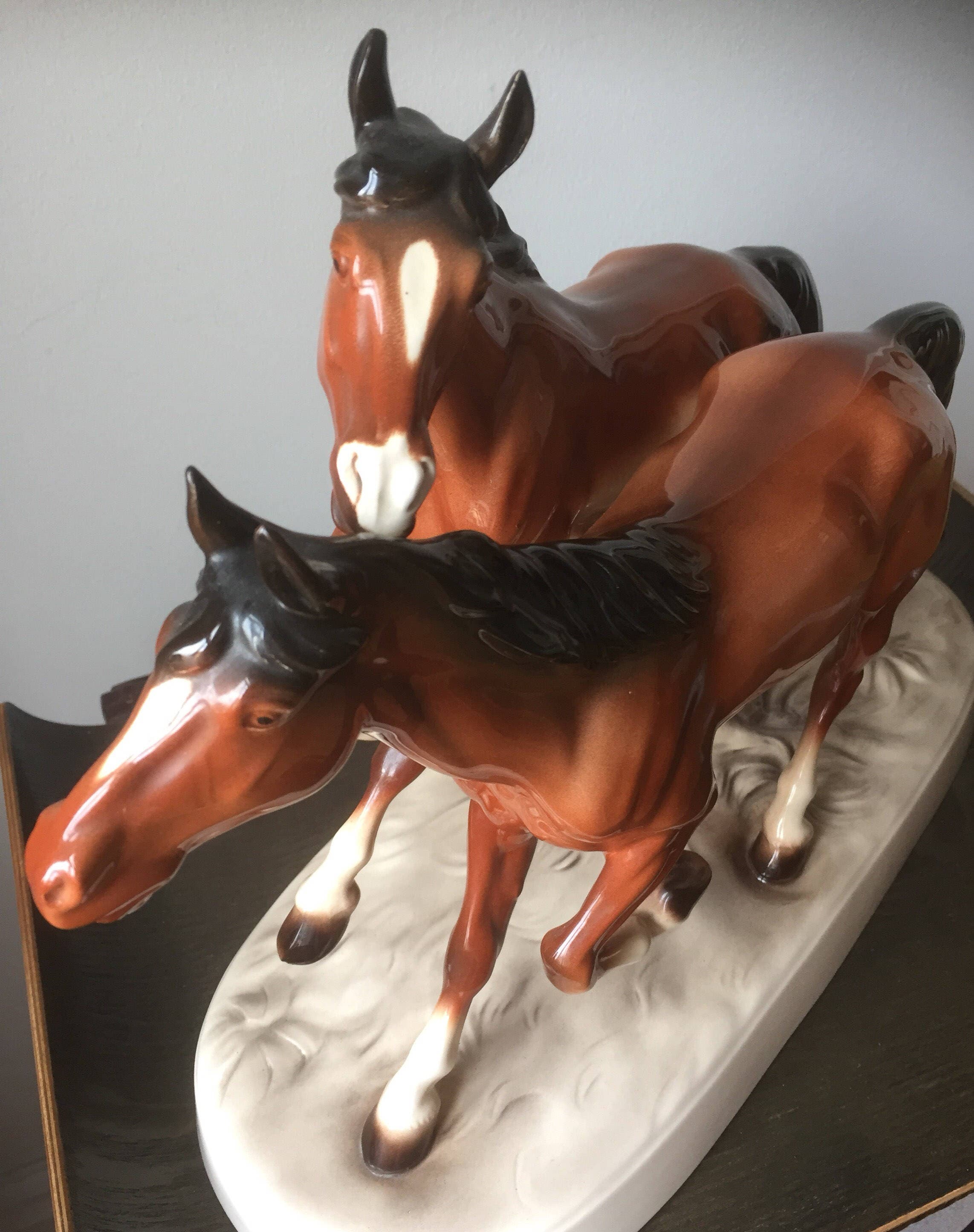 Large /horse /figurine /1940s/perfect condition/pair/Germany/early