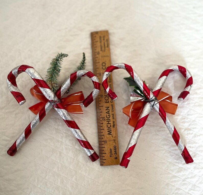 Candy Cane Ruler 1950’s Foil Wrapped Candy Canes Vintage Set of 4 - Etsy
