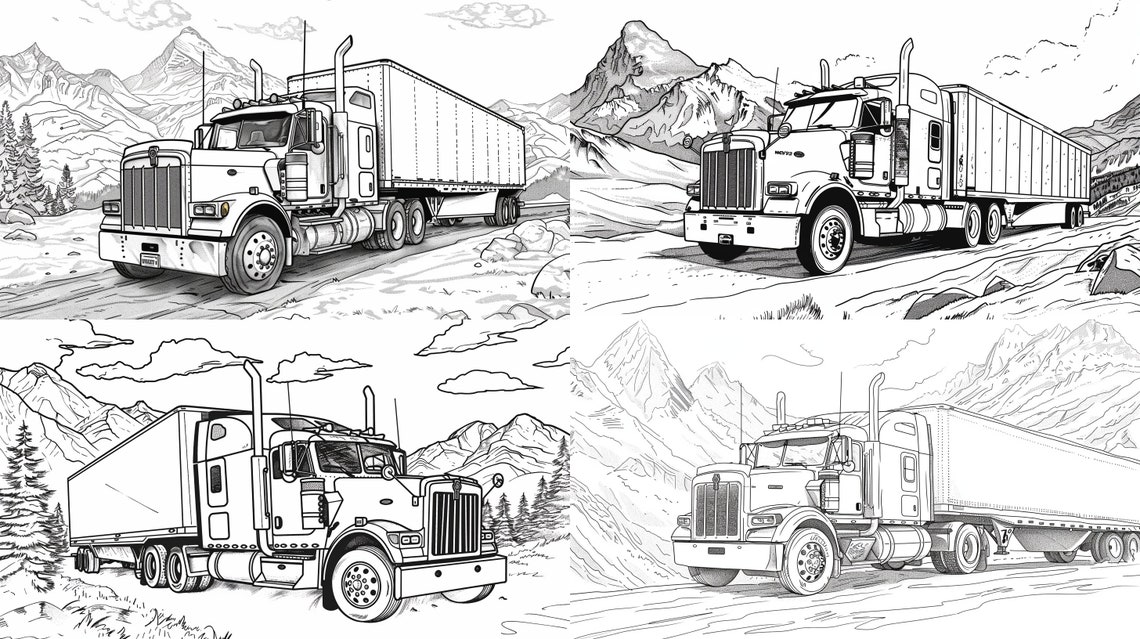 Big Rig Colouring In Big Rig Truck Coloring Pages | 100 Pages | Coloring Pages for Kids ...