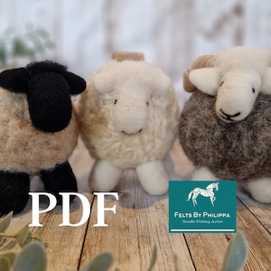 Japanese Hamanaka Felt Wool Mascot Needle Felting Kit 2 Sheep english  Translation Included / Video Tutorial 