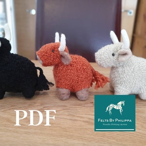 PDF Pattern File for Henry Highland Cow - Needle Felted Animal/Highland Cow/Cow/Scottish/Felting/Download/Felted/Tutorial/How to