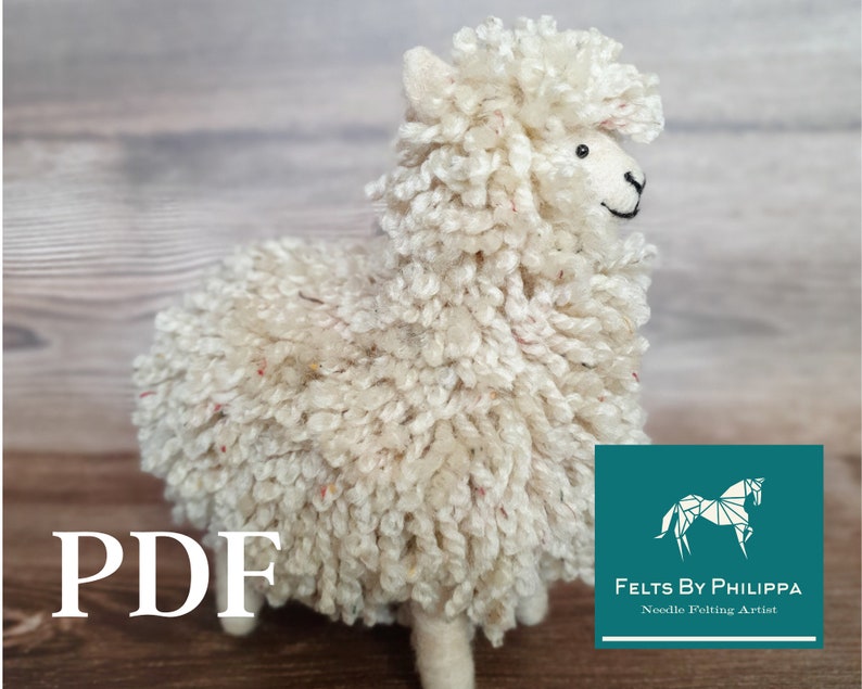 PDF Pattern File for Tatty Llama Needle Felted Animal/Llama/Alpaca/Flock/Felting/Download/Felted/Tutorial/How to/Needle Felting PDF image 1