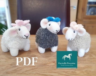 PDF Pattern File for "Petal" Flower Sheep - Needle Felted Animal/Sheep/Lamp/Flock/Felting/Download/Felted/Tutorial/How to
