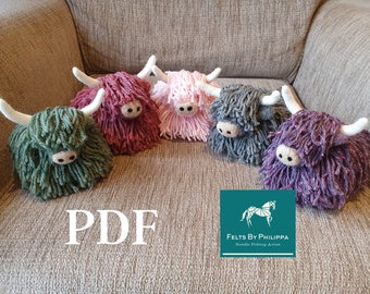 PDF Needle Felting Pattern File for Thistle The Highland Cow -  Animal/Highland Cow/Cow/Scottish/Felting/Download/Felted/Tutorial/How to