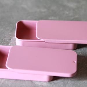 Pink Rectangle Sliding Tins | for Lip Balm • Solid Cologne • Solid Lotion | Size: Medium