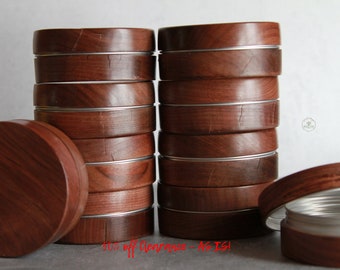 50% off Clearance ~ AS IS! ~ Cracked Black Walnut Round Aluminum Tin | Screw Top | Cosmetics Packaging