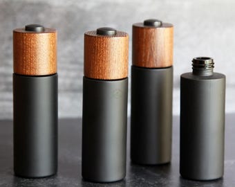 Push Button Glass Dropper Bottle | 2oz (60ml) | Ash Tree Wooden Cap | Dark Violet Series