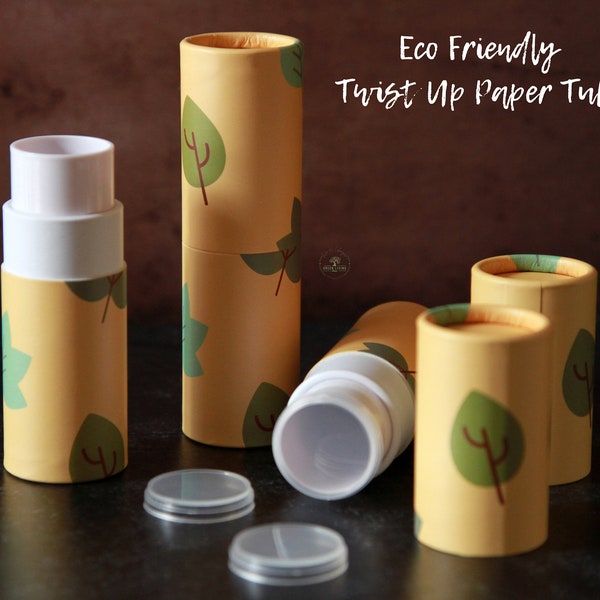 10 Pk ~ Twist Up Refillable Paper Tube | Eco Friendly Paper Packaging | 80% Less Plastic | Empty Deodorant Tubes