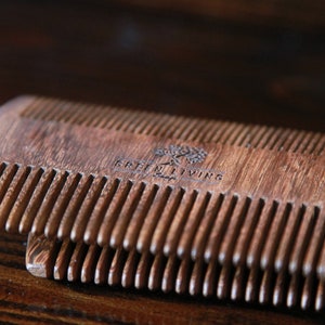 Sandalwood Beard Comb | Double Sided | Rounded teeth | Pocket Size | Sustainable Packaging