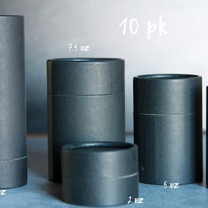 Tubos de papel de cartón negro, 100 % biodegradables, ecológicos y con efecto push-up para cosméticos, paquete de 10