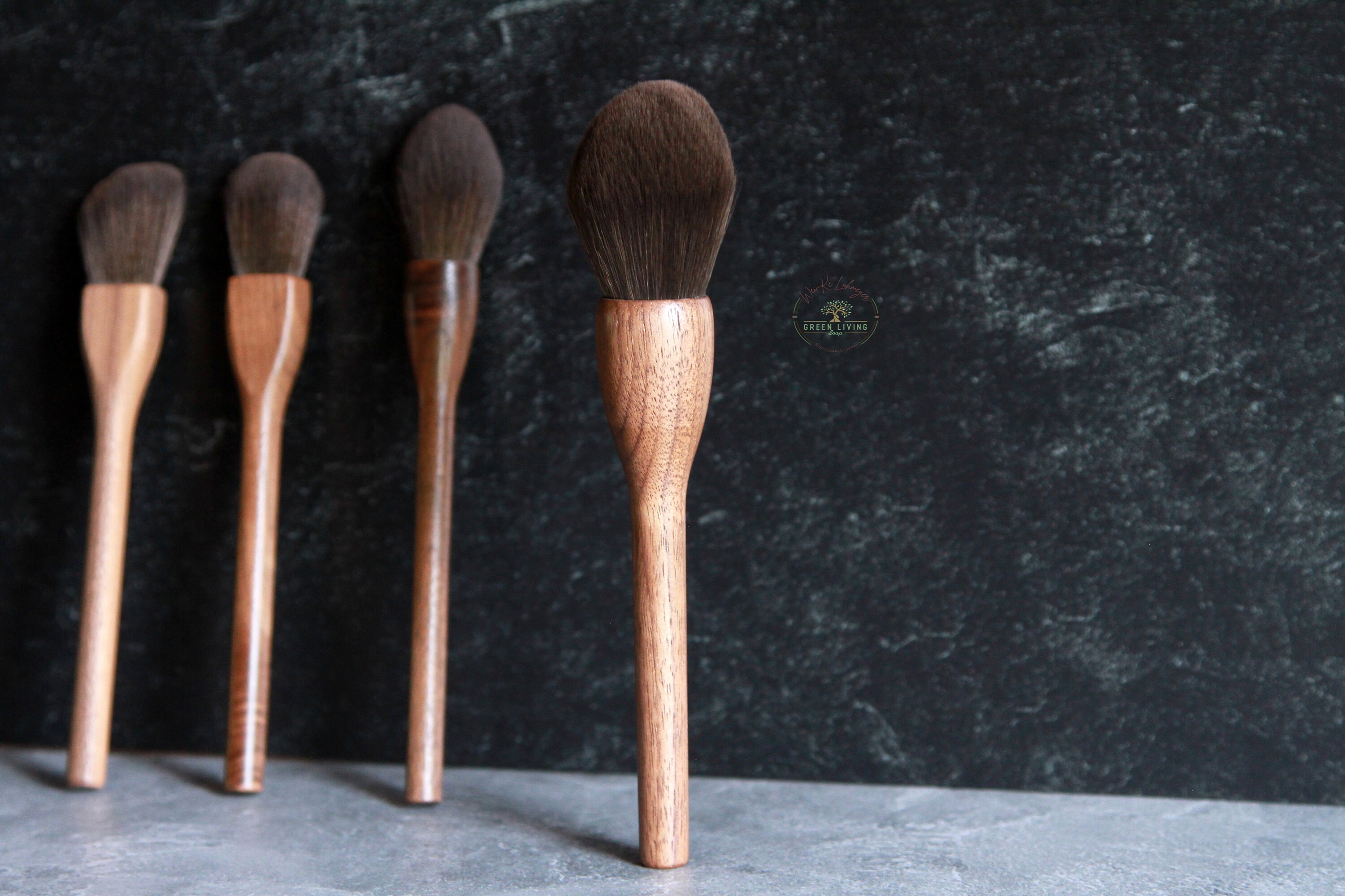 Walnut All-in-one Makeup Brush | Black Walnut Handle | Synthetic Bristles