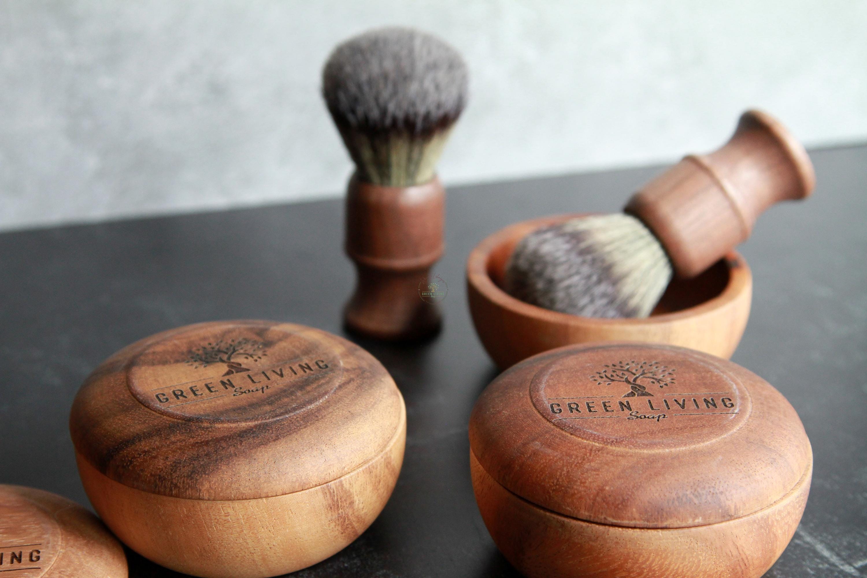Walnut Shaving Bowl Brush Set: Wet Shave Kit for Men