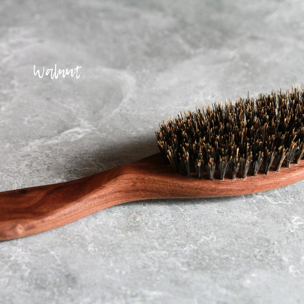 Wooden 360 Wave Brush | Beard Brush • Hair Brush • Cat Grooming Brush | Walnut • Beech Wood | Medium Firm | Sustainable Packaging