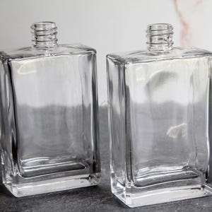 Clear Glass Rectangle Bottle: 3.4oz Cosmetic Packaging