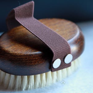 Beech Wood Bath Brush: Soft Boar Bristles & Elastic Handle