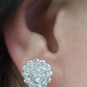 2,18 ct F SI2 rombo 1 racimo pendiente de oro blanco