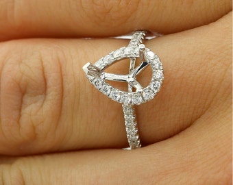 アクセサリー VS 0.52ctw F VS2/SI1 PEAR Shaped Cut Diamond Drop Halo