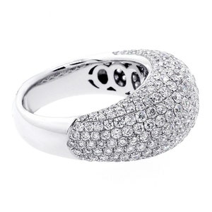 3.62Ctw F VS2/SI Diamond Cocktail Ring set in Micro Pave 18k white gold image 4