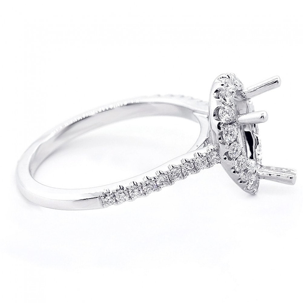 0.52ctw F VS2/SI1 PEAR Shaped Cut Diamond Drop Halo