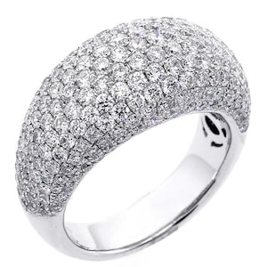 3.62Ctw F VS2/SI Diamond Cocktail Ring set in Micro Pave 18k white gold image 2