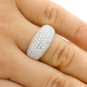 3.62Ctw F VS2/SI Diamond Cocktail Ring set in Micro Pave 18k white gold image 1